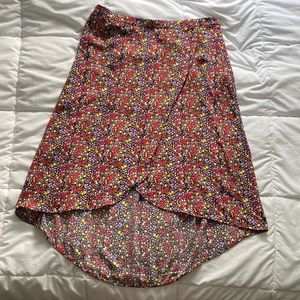 J Crew Floral High-Low Skirt